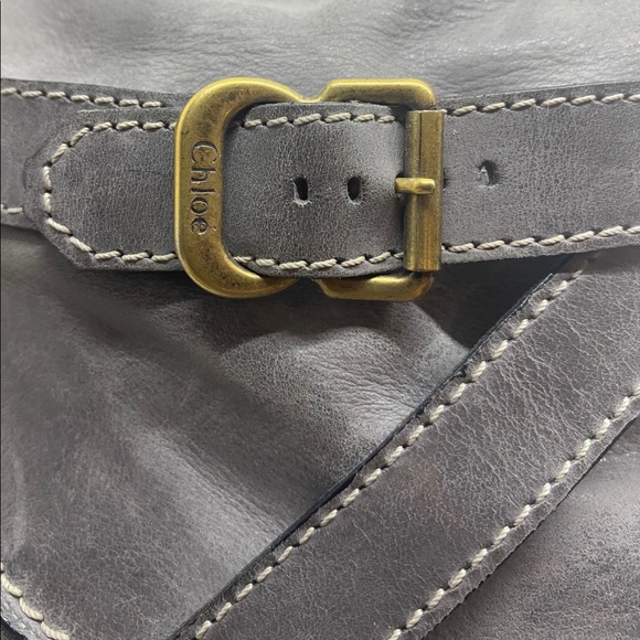 Chloe Grey Leather Knee High Riding Boots 36.5 - Picture 12 of 13